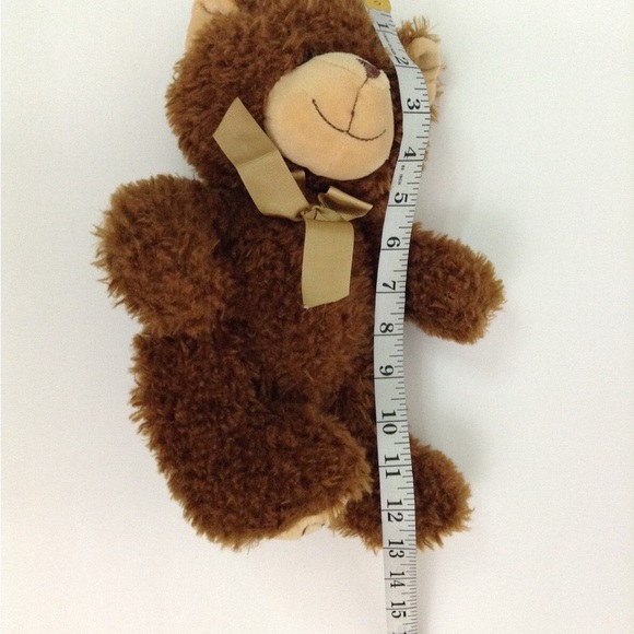 Cuddly Brown Plush Bear with Bow - Picture 5 of 5